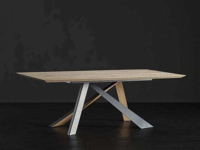 TOLEDO + METAL/LEGNO Rectangular wooden dining table