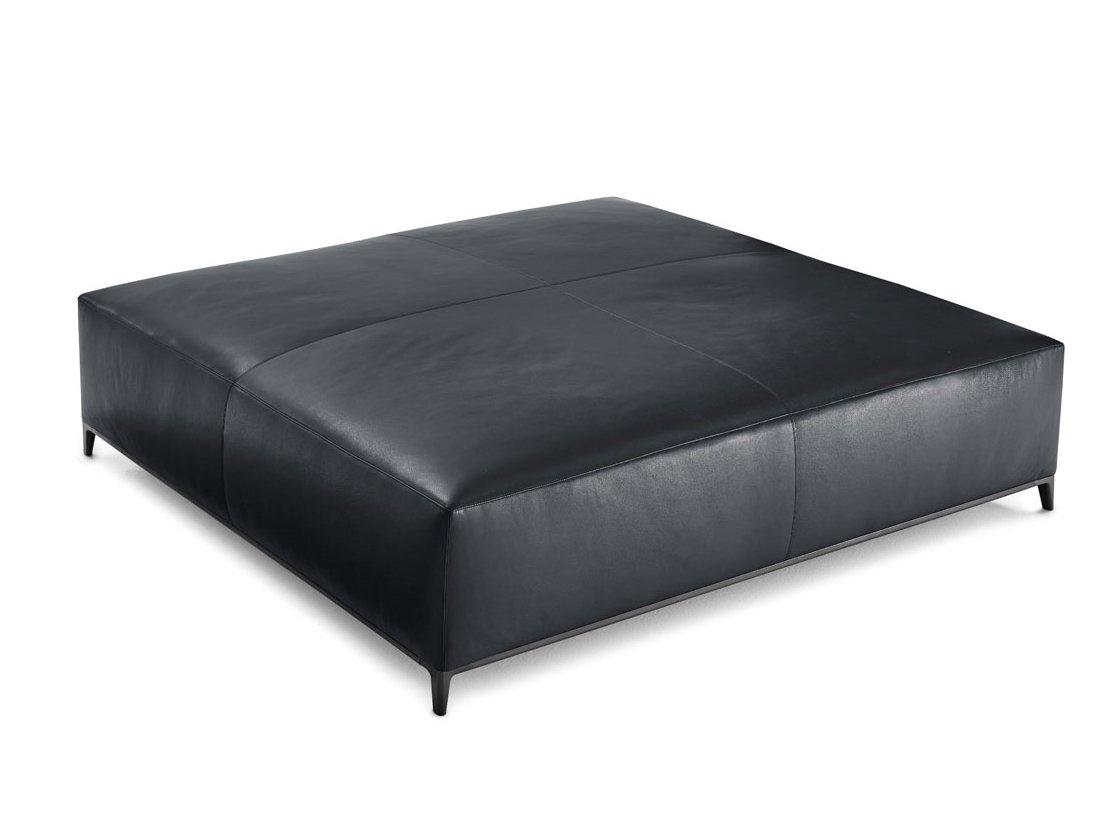 MICHEL CLUB Square leather pouf