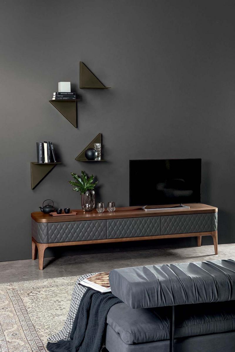 TIFFANY Wooden TV cabinet with flap doors