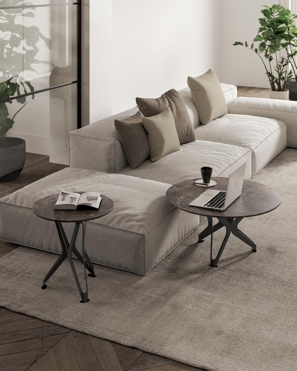 DNA S Marble-effect ceramic coffee table