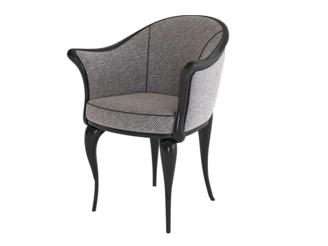 VANESIO Wooden and fabric chair with armrests