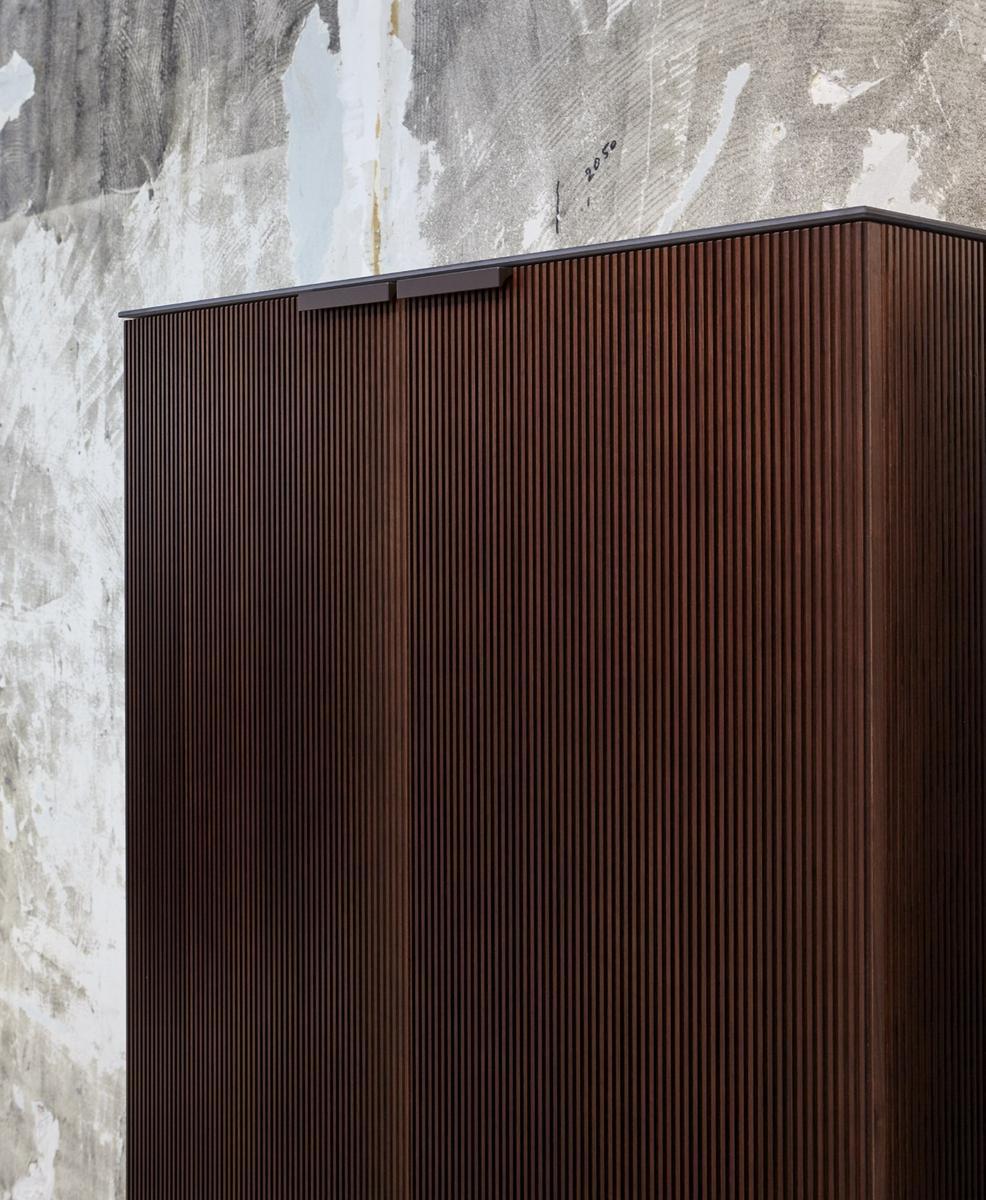 SELVANS Walnut highboard with doors