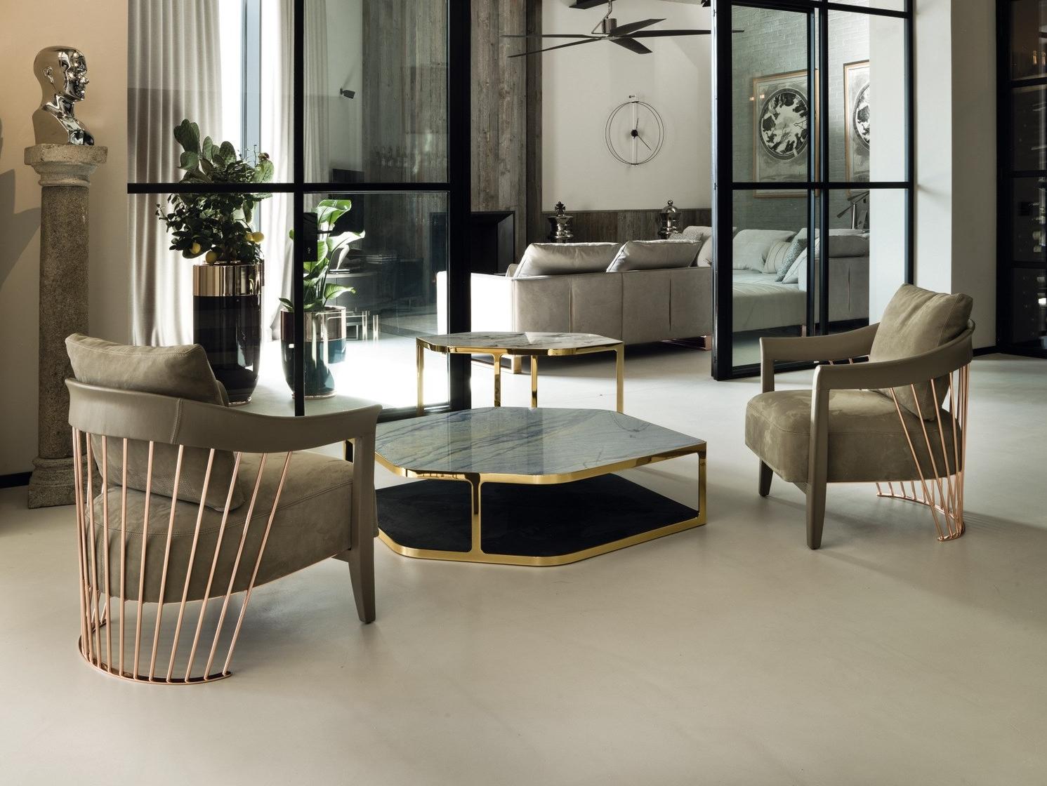 TILES Octagonal glass coffee table