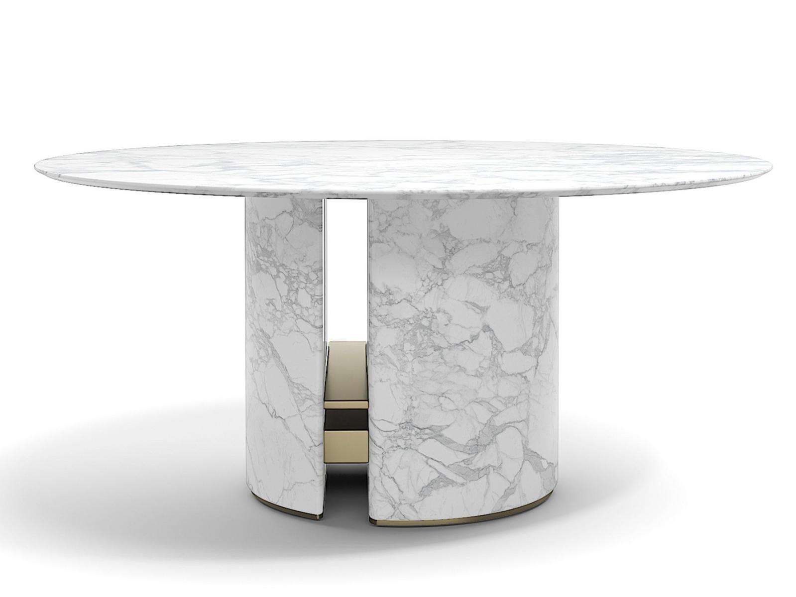 ERCOLE Round marble dining table