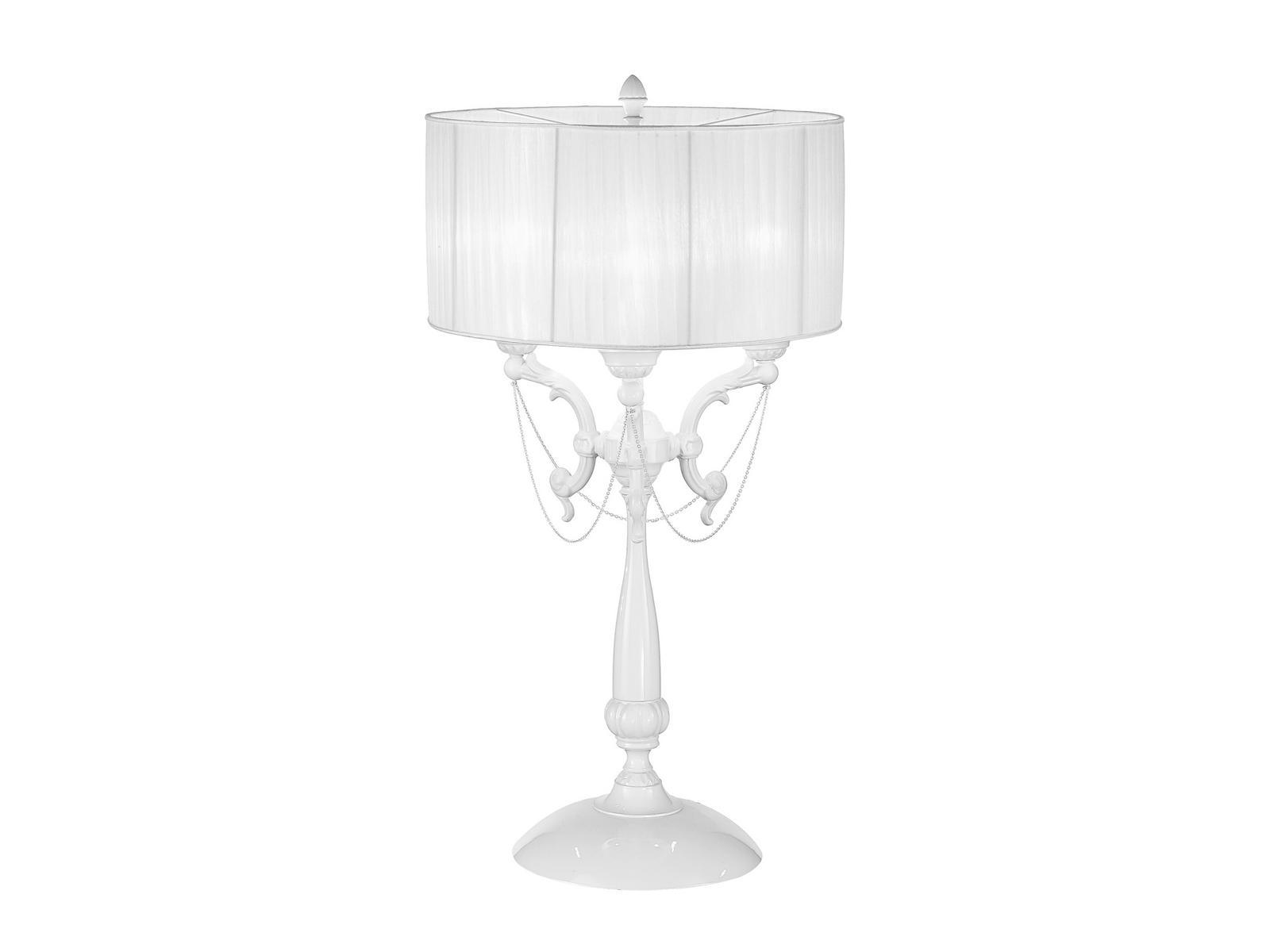 GINEVRA 859/L3 White lacquered table lamp with shade