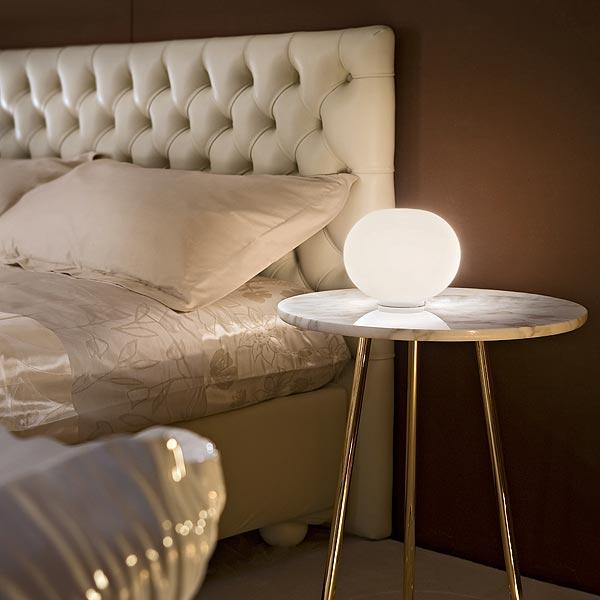 GLO-BALL BASIC ZERO Opal glass table lamp with dimmer