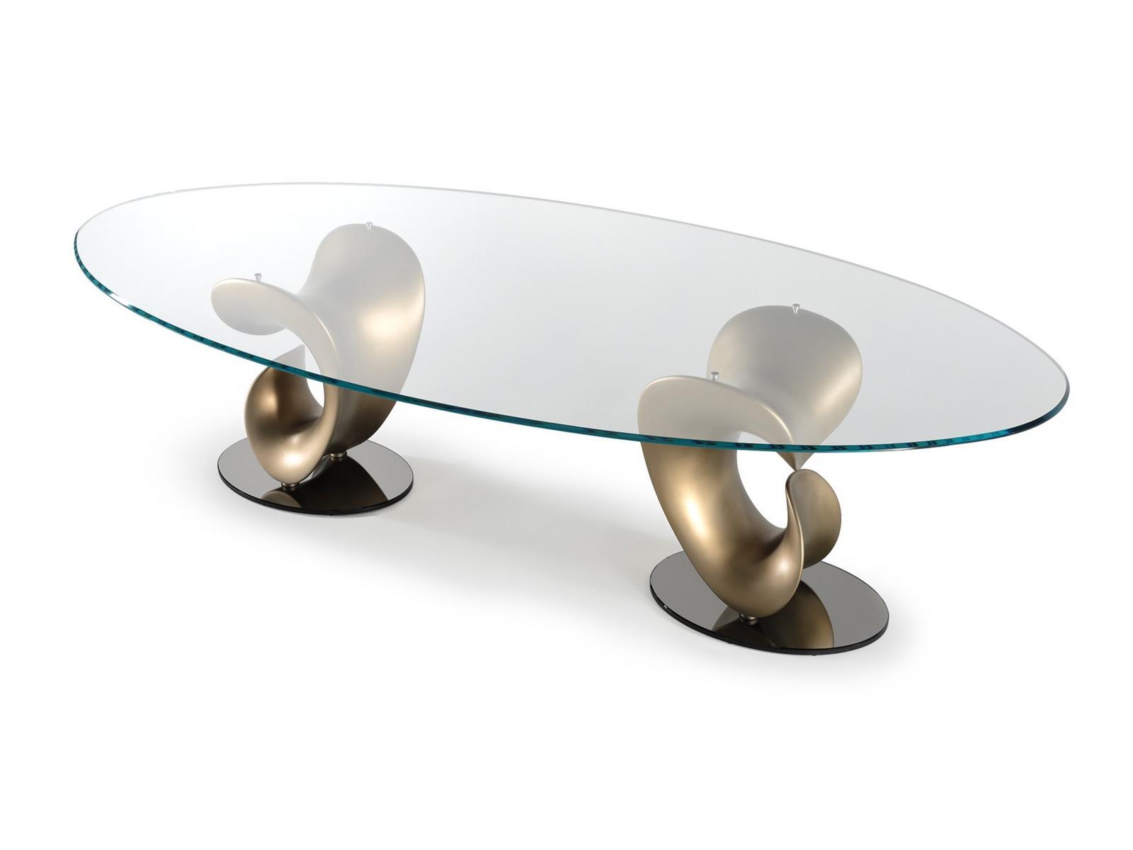 PARENTESIS Oval glass dining table