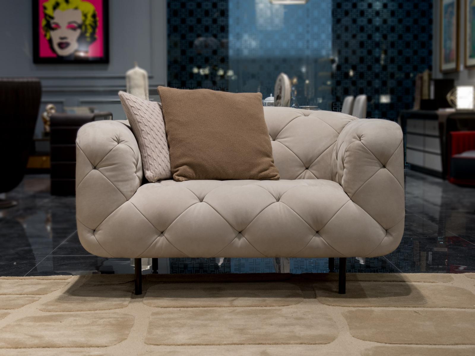 OVERSEAS/B Tufted nabuk armchair