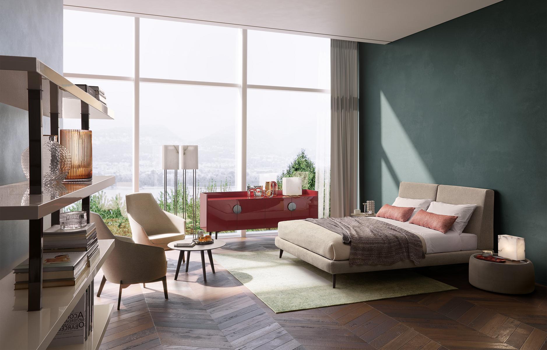 CORINNA High-back armchair with armrests