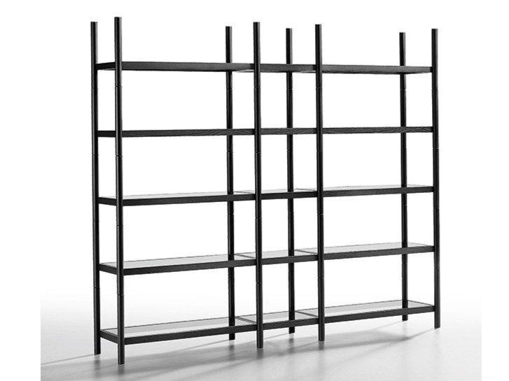 SIENA Open modular wood and glass bookcase