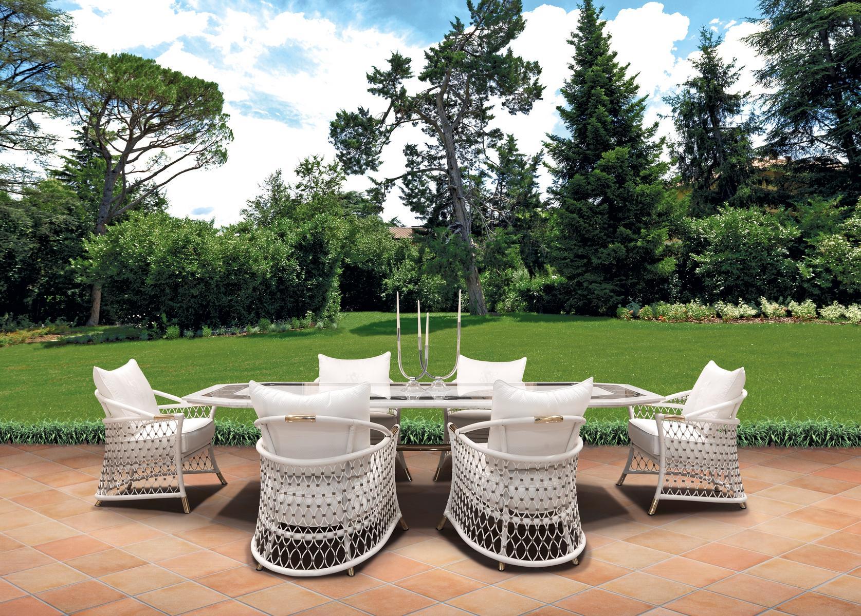 FARNESE Rattan garden chair with armrests