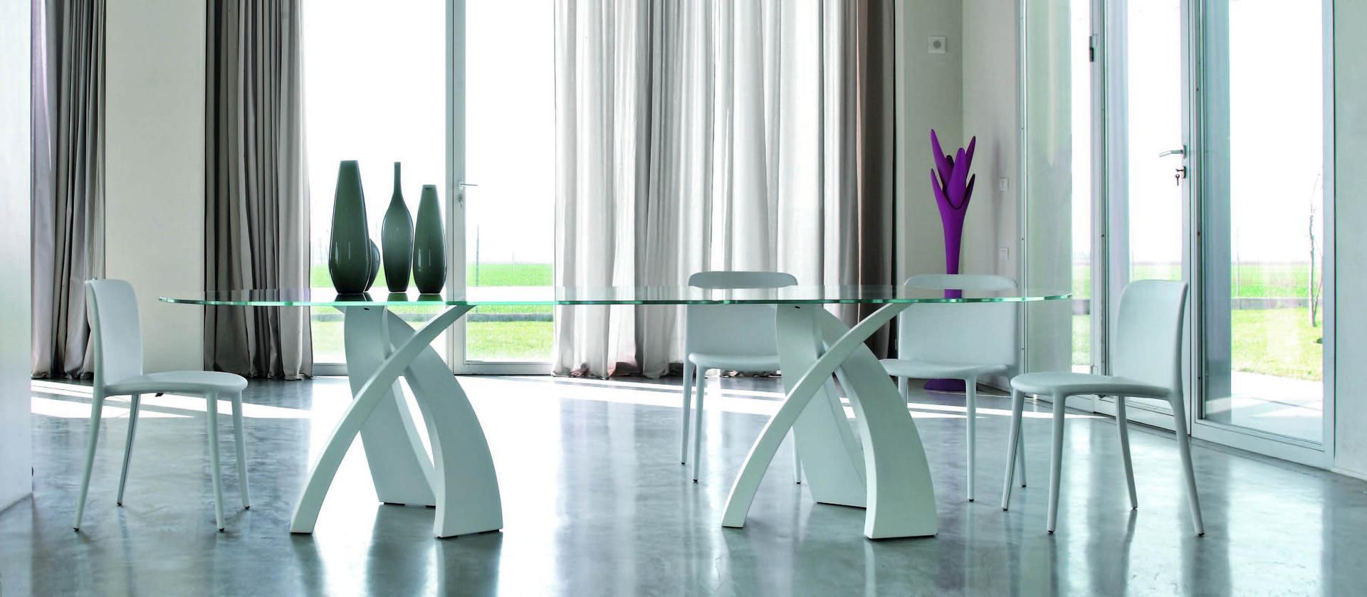 BIG ELISEO Oval glass table