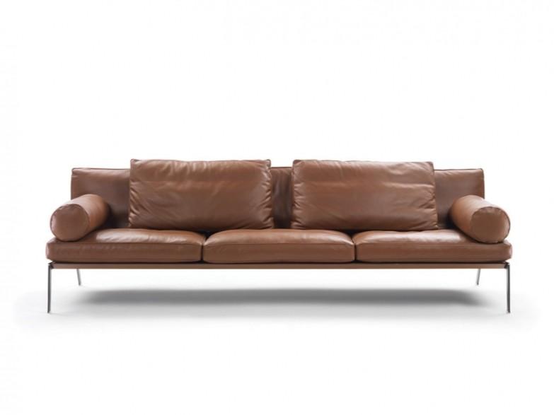 HAPPY 3 seater leather sofa