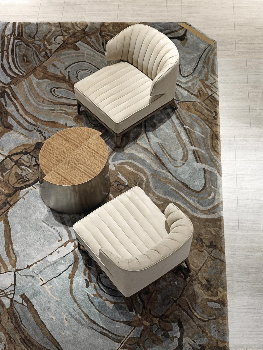 BLONDIE Upholstered fabric armchair
