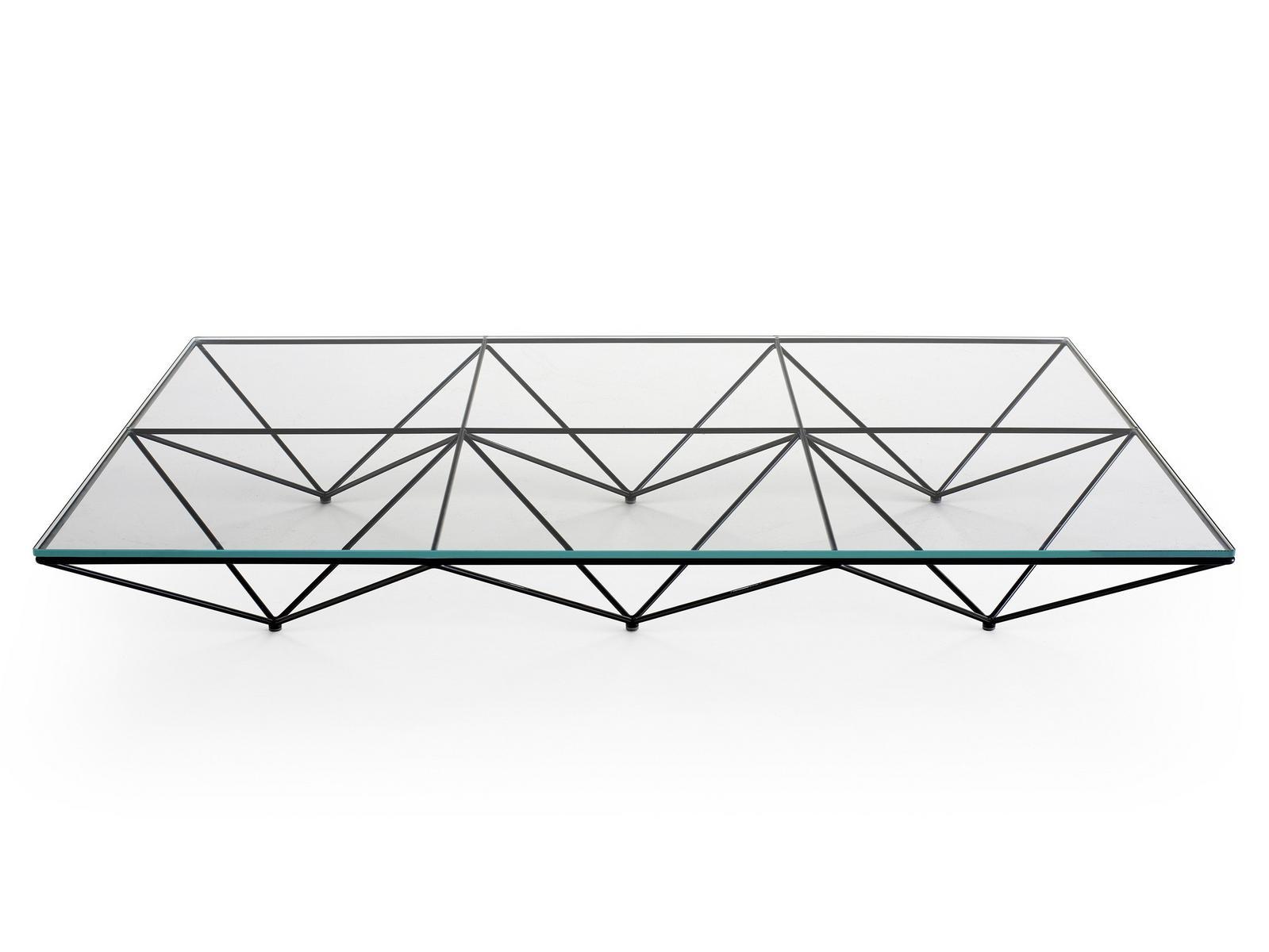 ALANDA '18 Rectangular glass and steel coffee table