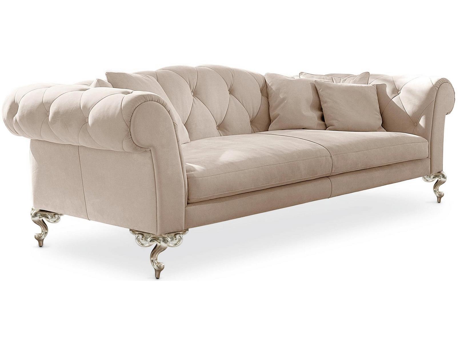 GEORGE Tufted 3 seater nabuk sofa