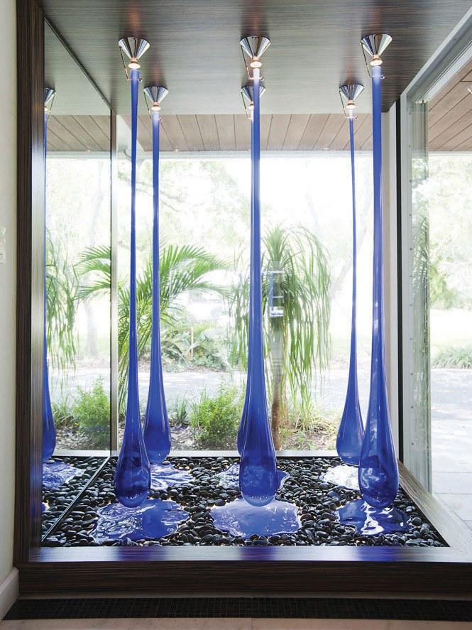 GLÒ PLANFONIERA PL LED blown glass ceiling lamp