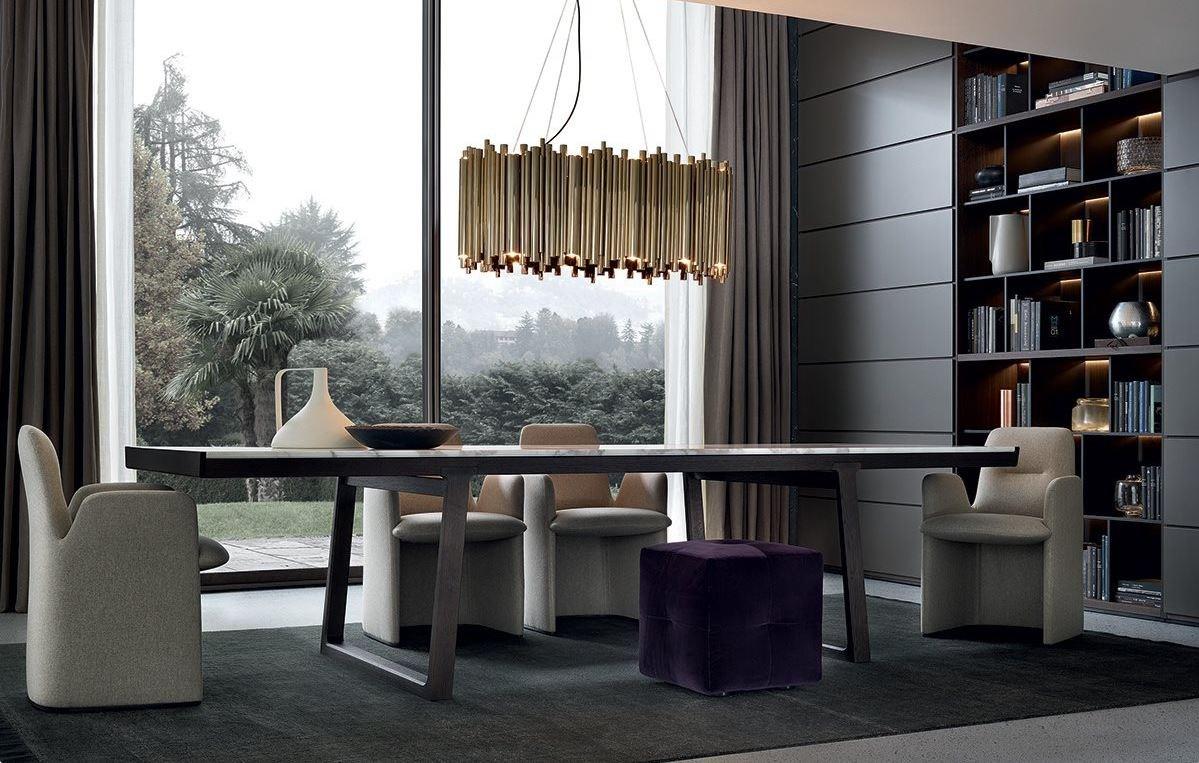 GUEST Upholstered fabric chair with armrests