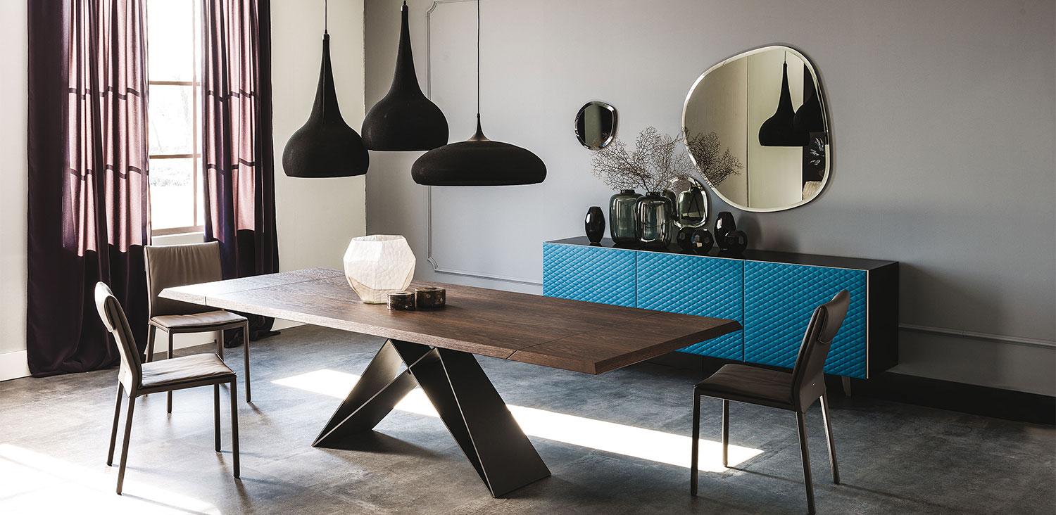 PREMIER WOOD DRIVE Rectangular veneer table