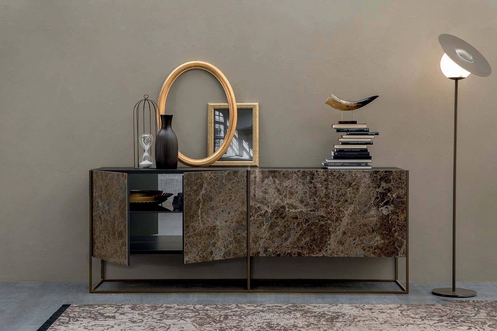 CORAL Porcelain stoneware sideboard with doors