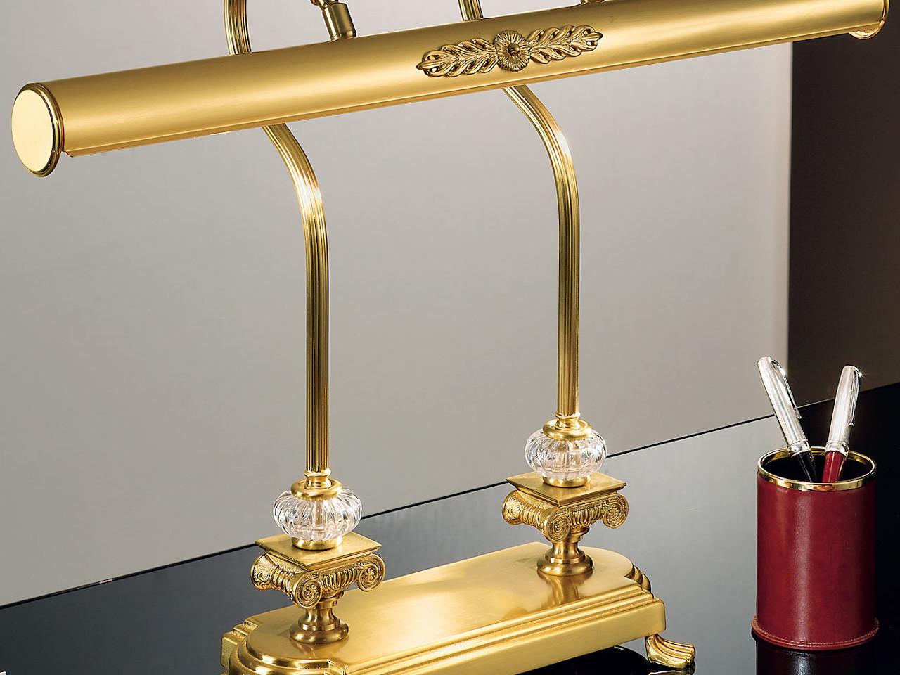 KENZY 3009/L Satin gold plated finish table lamp with crystal
