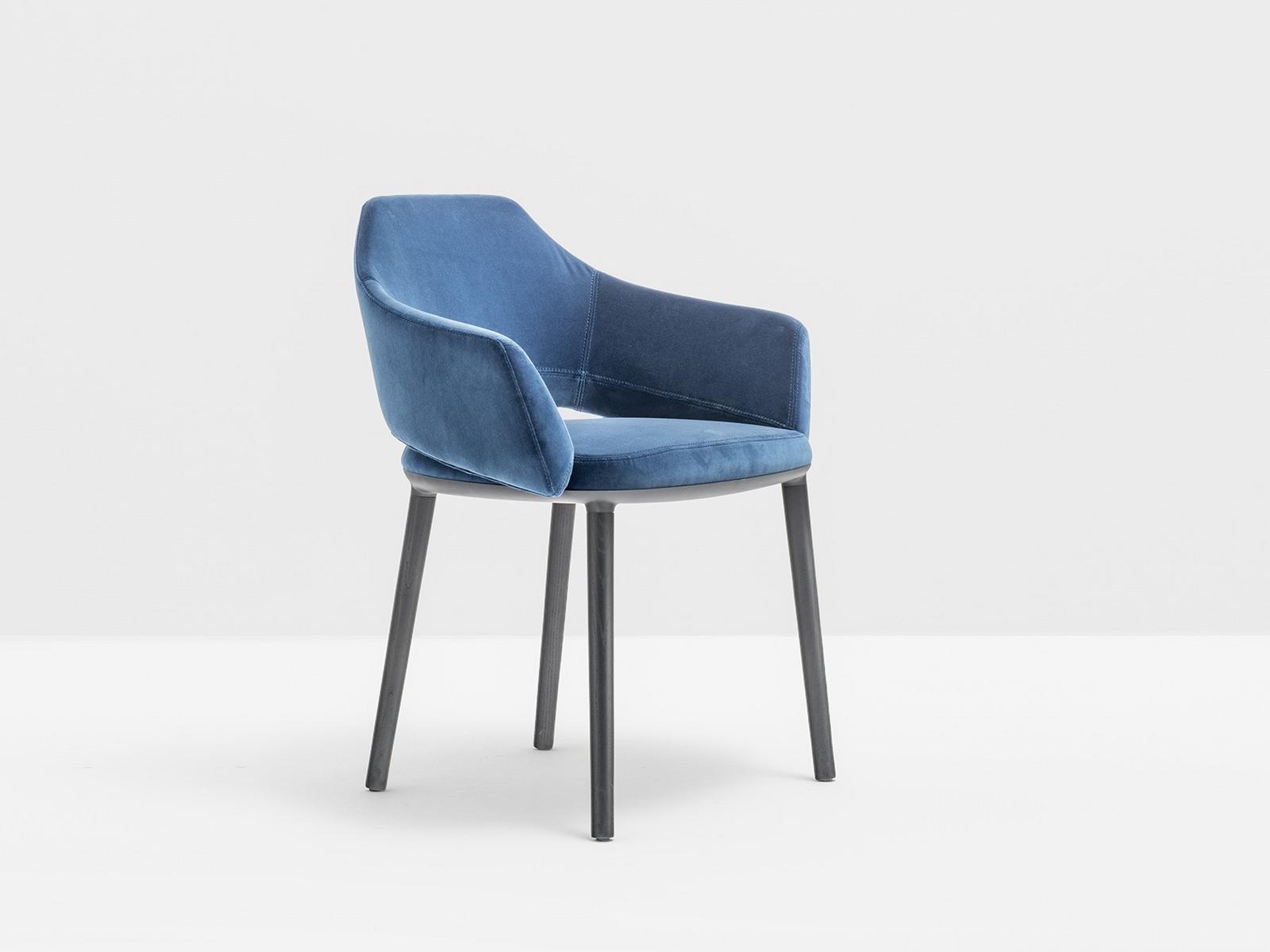 VIC 645 Upholstered fabric chair with armrests