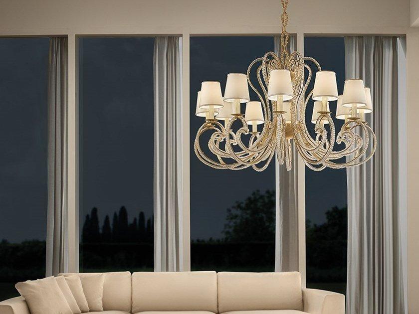 CRISTALIS 12 Metal chandelier with crystals