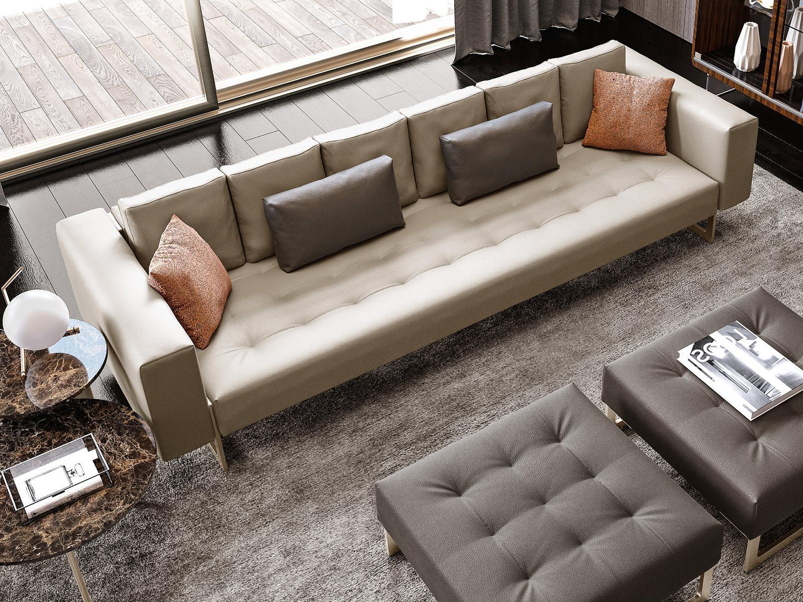 RICHMOND UPON THAMES Tufted leather sofa