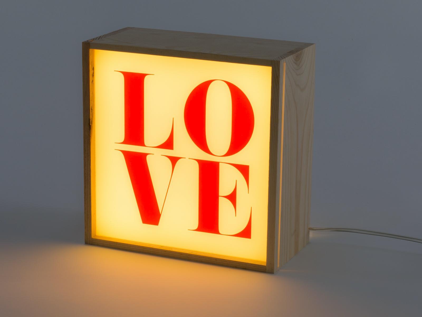 LOVE LED wooden table lamp