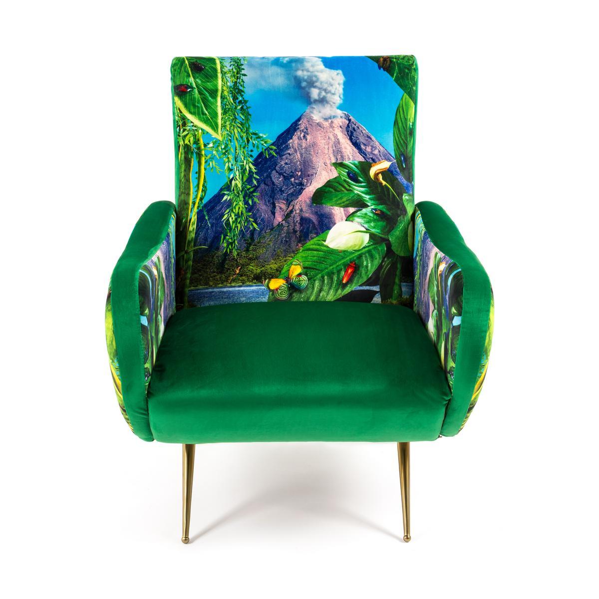 VOLCANO Fabric armchair with armrests