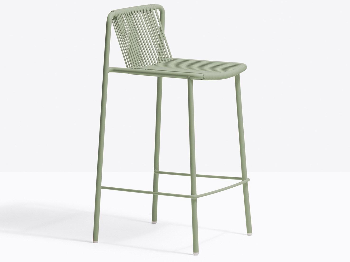 TRIBECA 3667 High powder coated steel stool with back