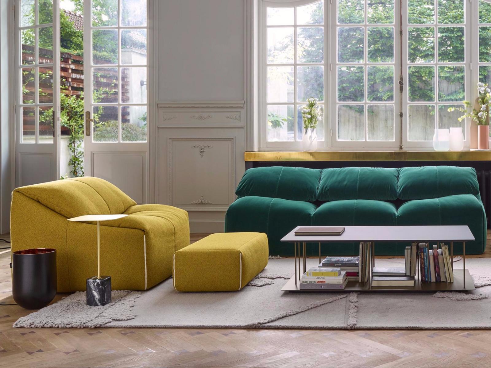 PLUMY 3 seater fabric sofa with removable cover