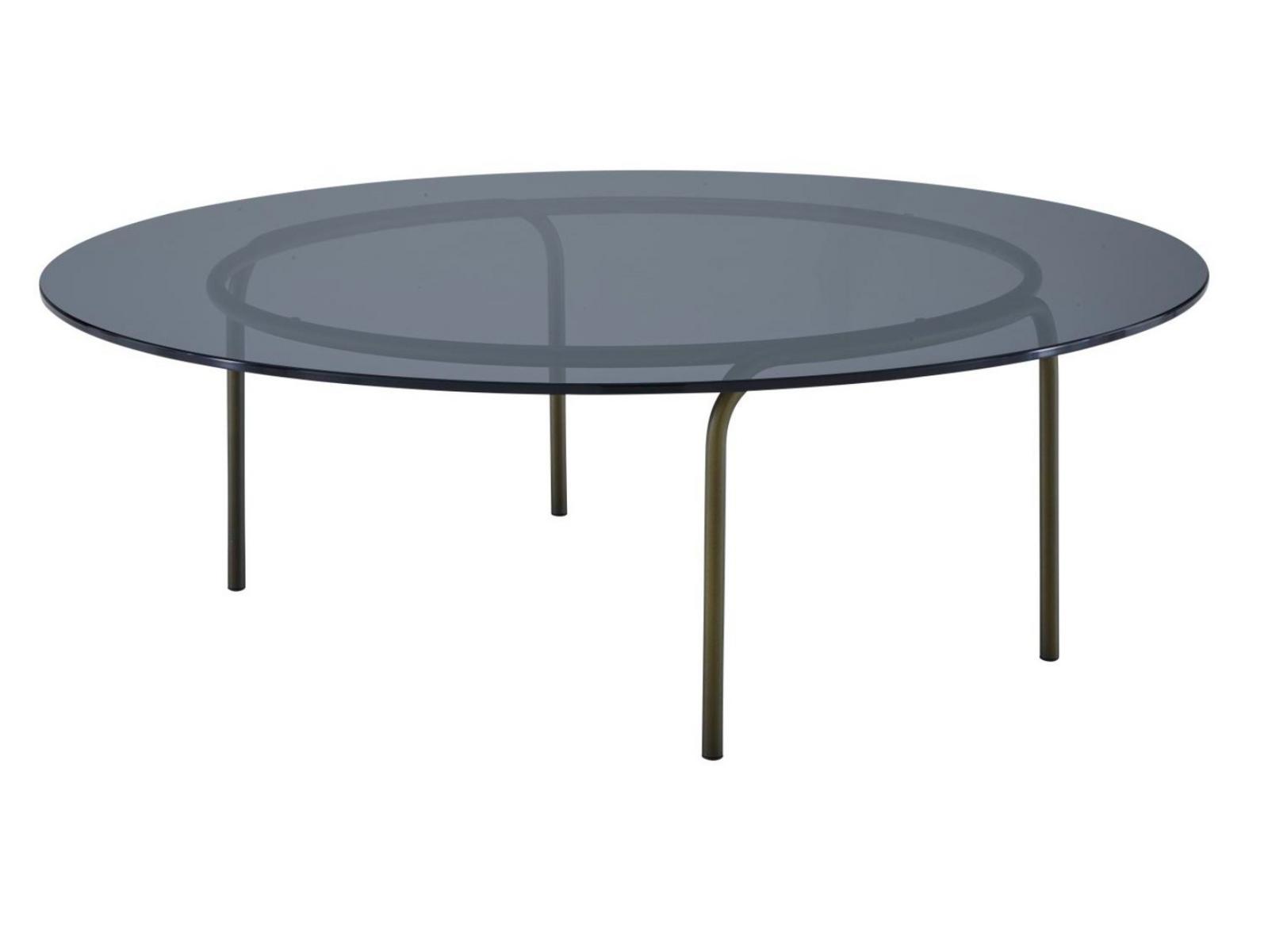 LIAM Low round tempered glass coffee table