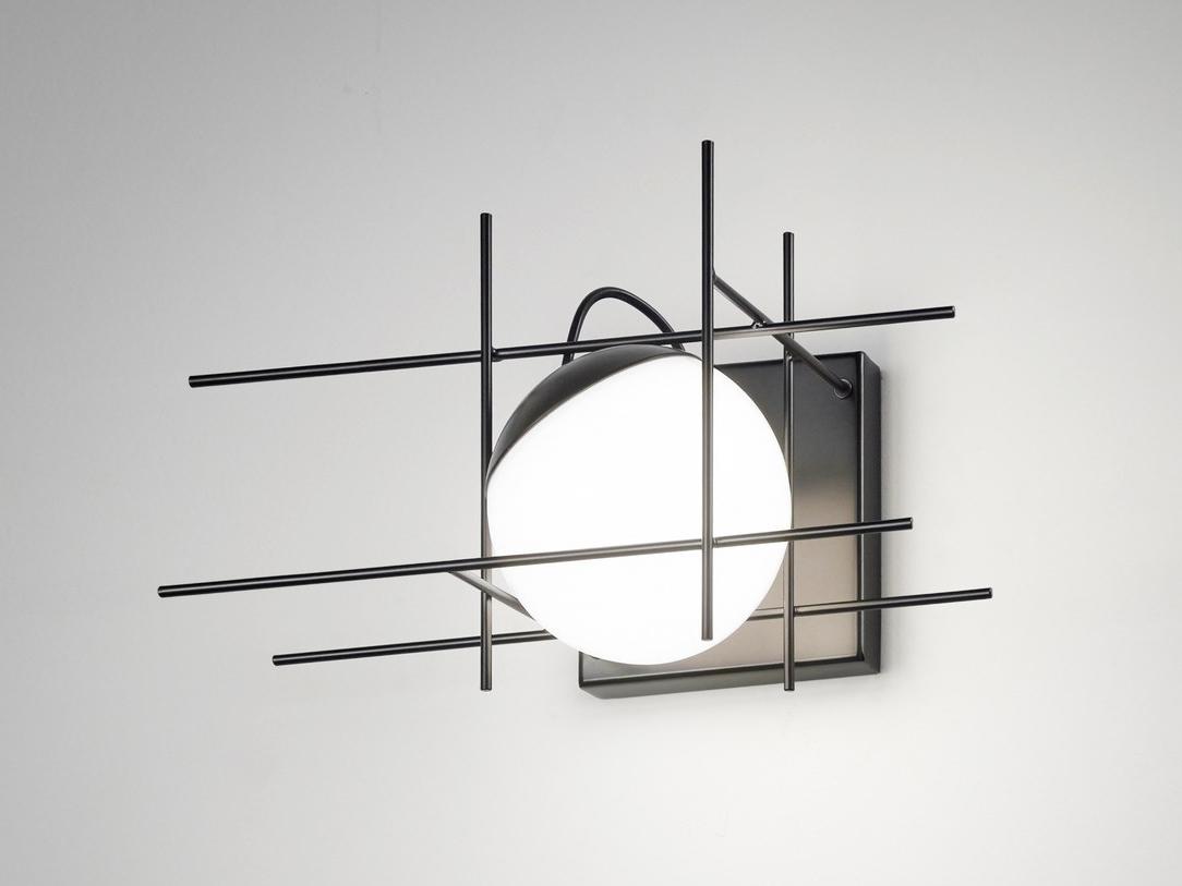 PLOT FRAME AP LED wall light in metal and blown glass