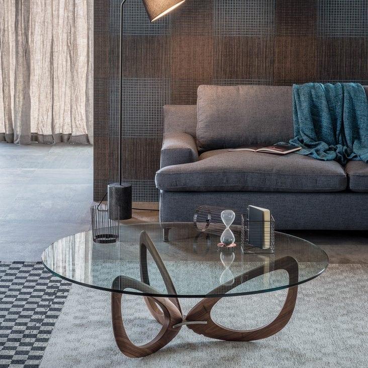 HELIX Round glass coffee table