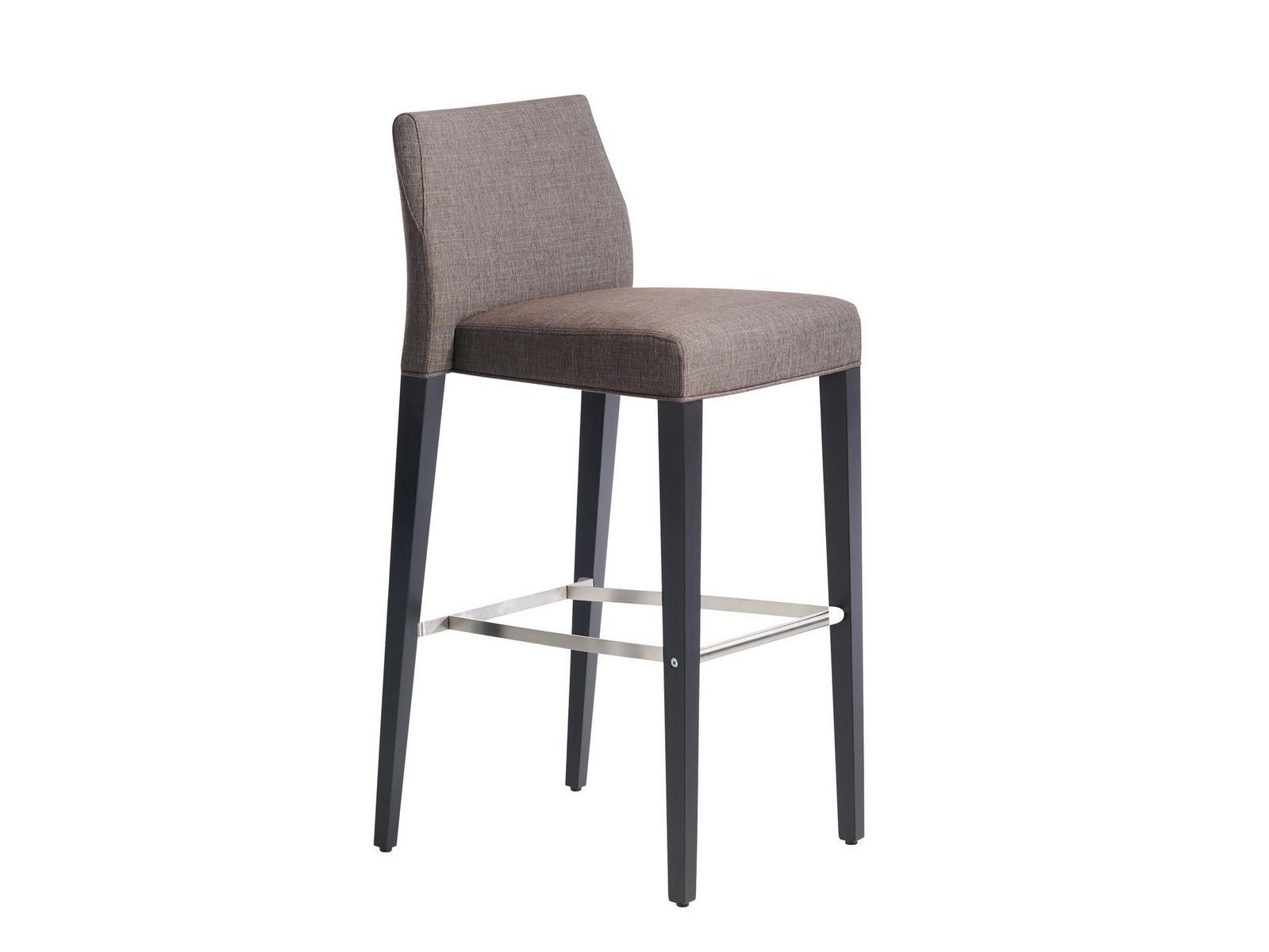 SLICE High fabric stool with footrest