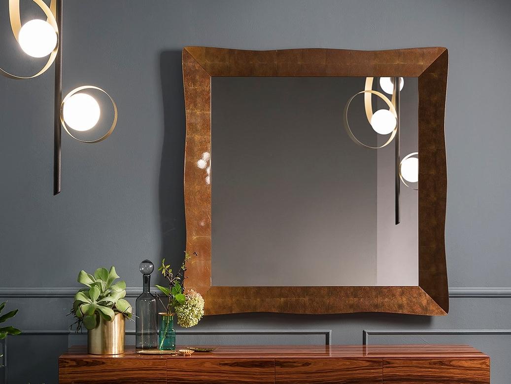 NAUSICA Square wall-mounted framed mirror