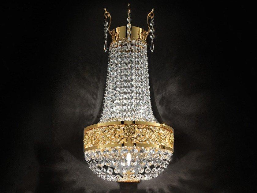 IMPERO & DECO VE 823 A3 Incandescent brass wall light with crystals