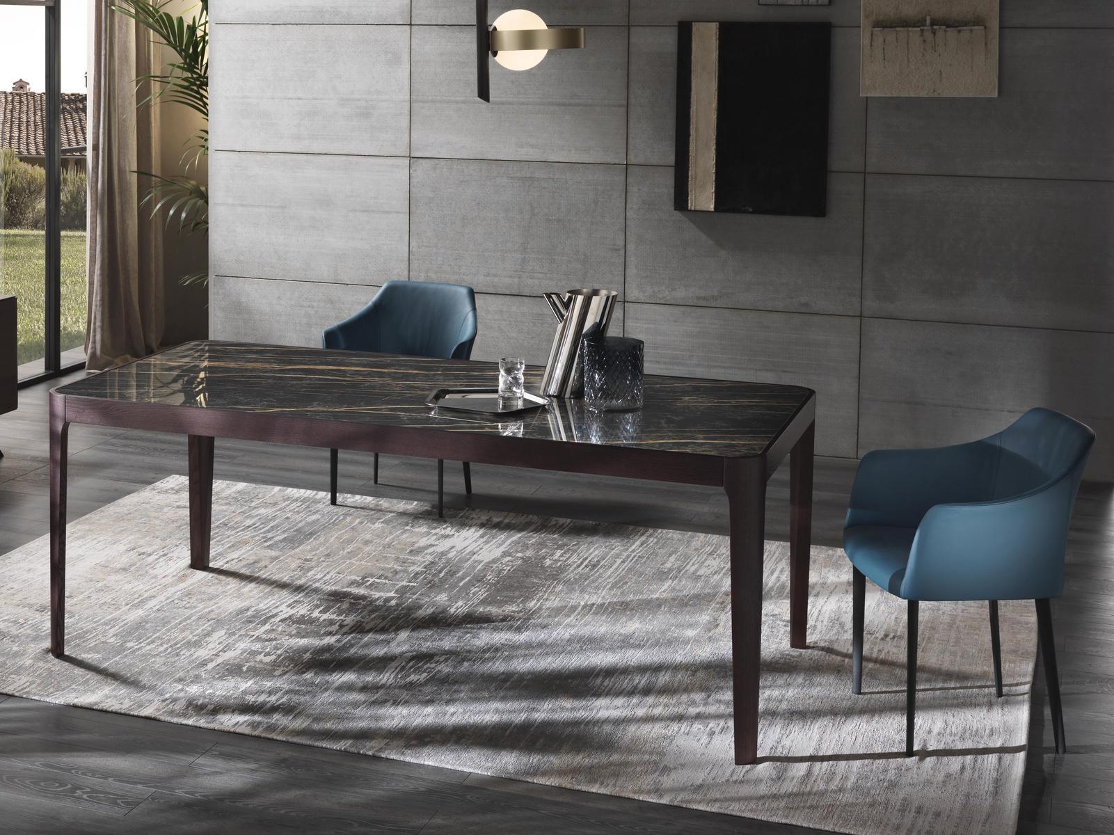 CROSS Extending rectangular ceramic table