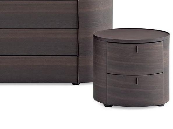 ONDA Wood veneer bedside table with drawers