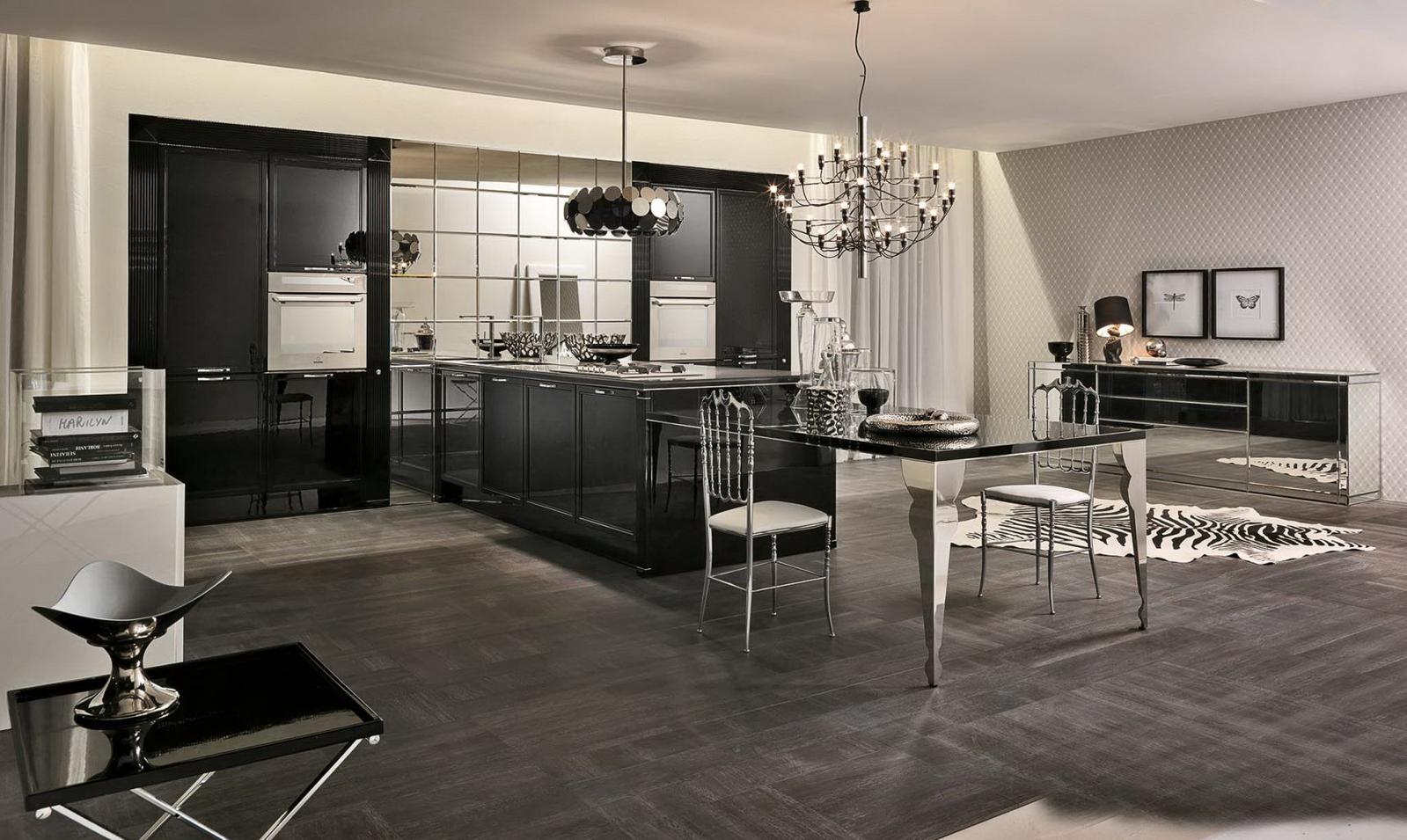 Lacquered kitchen with integrated handles Aster Cucine Luxury Glam