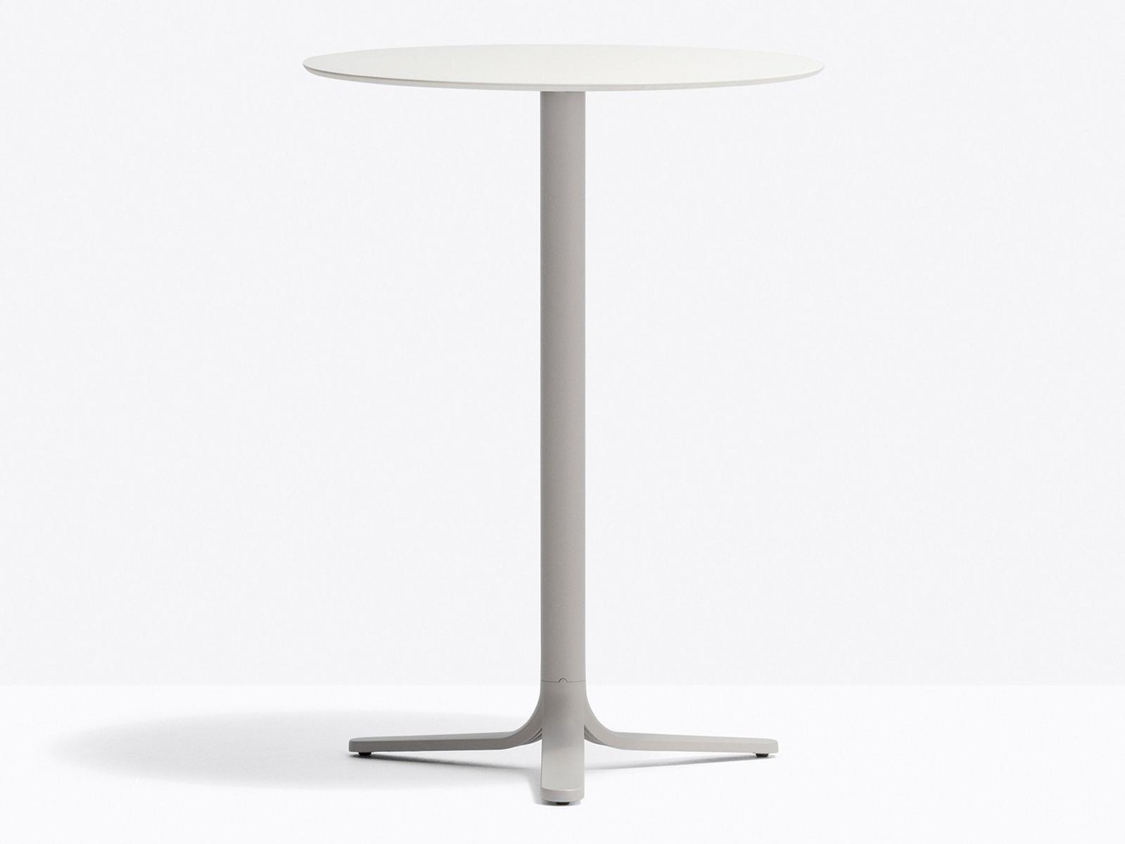 FLUXO 5464 Round die cast aluminium high table with 4-star base