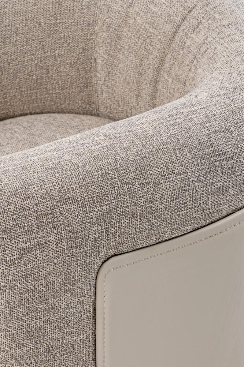 SOUL Swivel fabric armchair with armrests