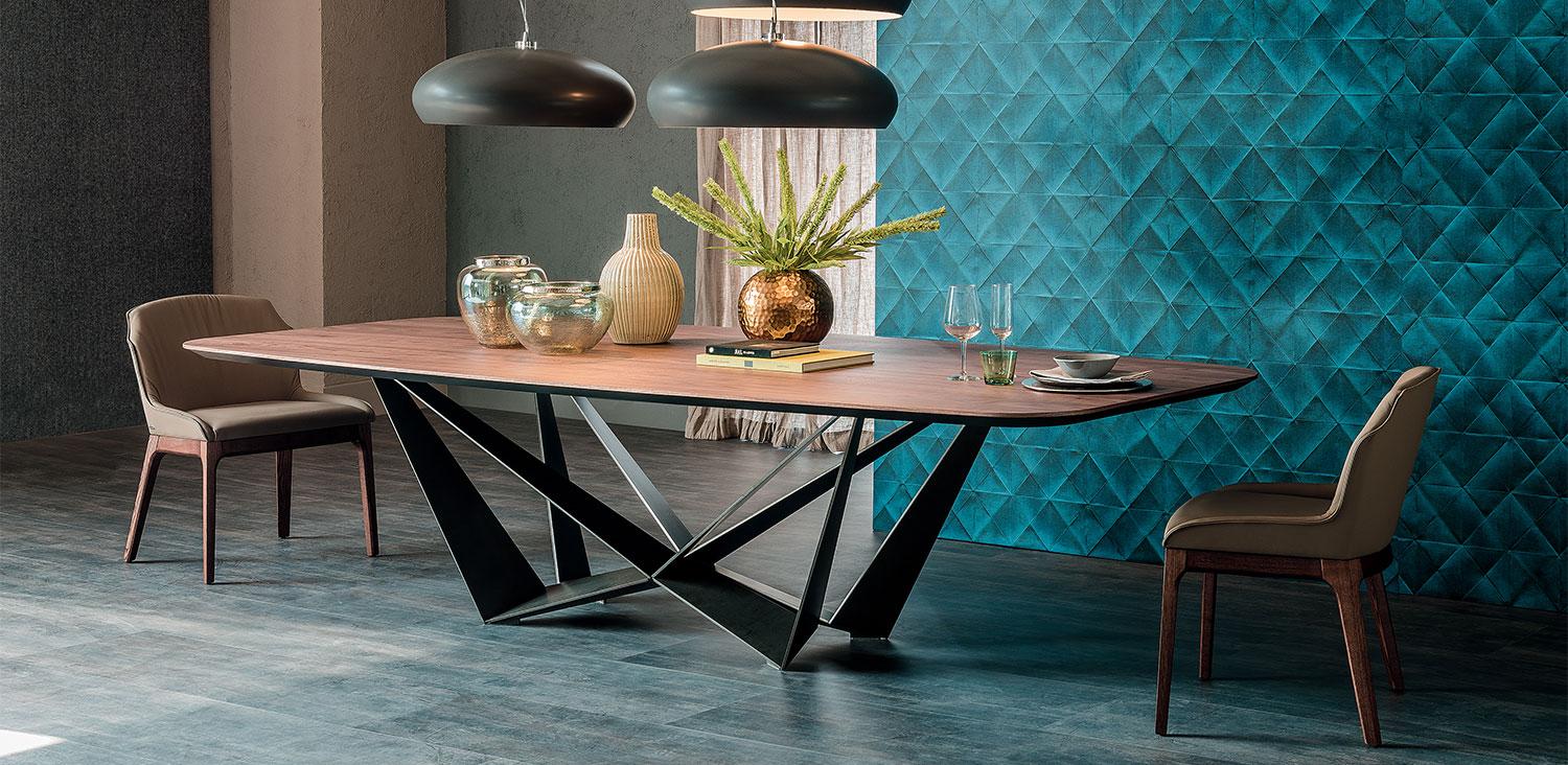 SKORPIO WOOD Oval veneer table