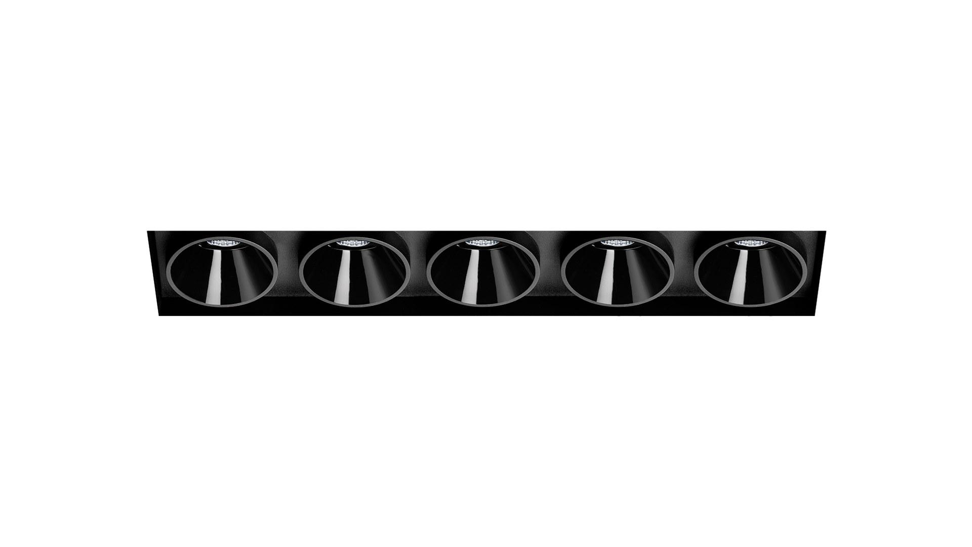 BLACK FOSTER ASYMMETRIC TRIMLESS 5 LED multiple recessed aluminium spotlight BLACK FOSTER ASYMMETRIC TRIMLESS 5 LED multiple recessed aluminium spotlight