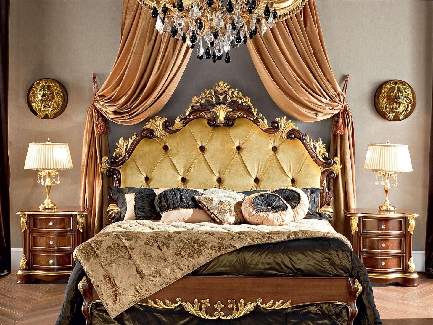 13201 Double bed with high headboard with tufted headboard