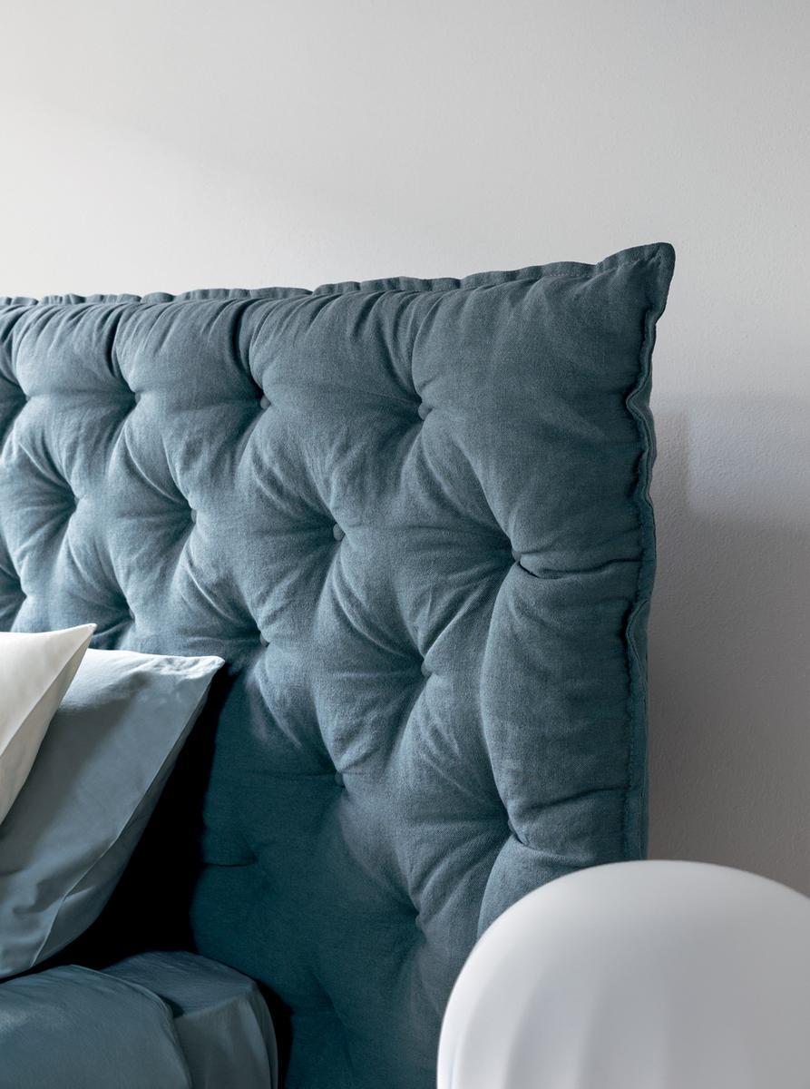 FULL MOON Double bed with upholstered headboard