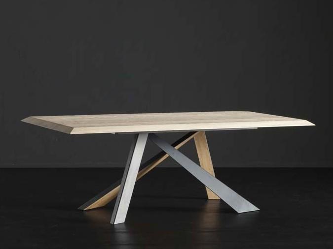 RIO + METAL/LEGNO Rectangular wooden dining table