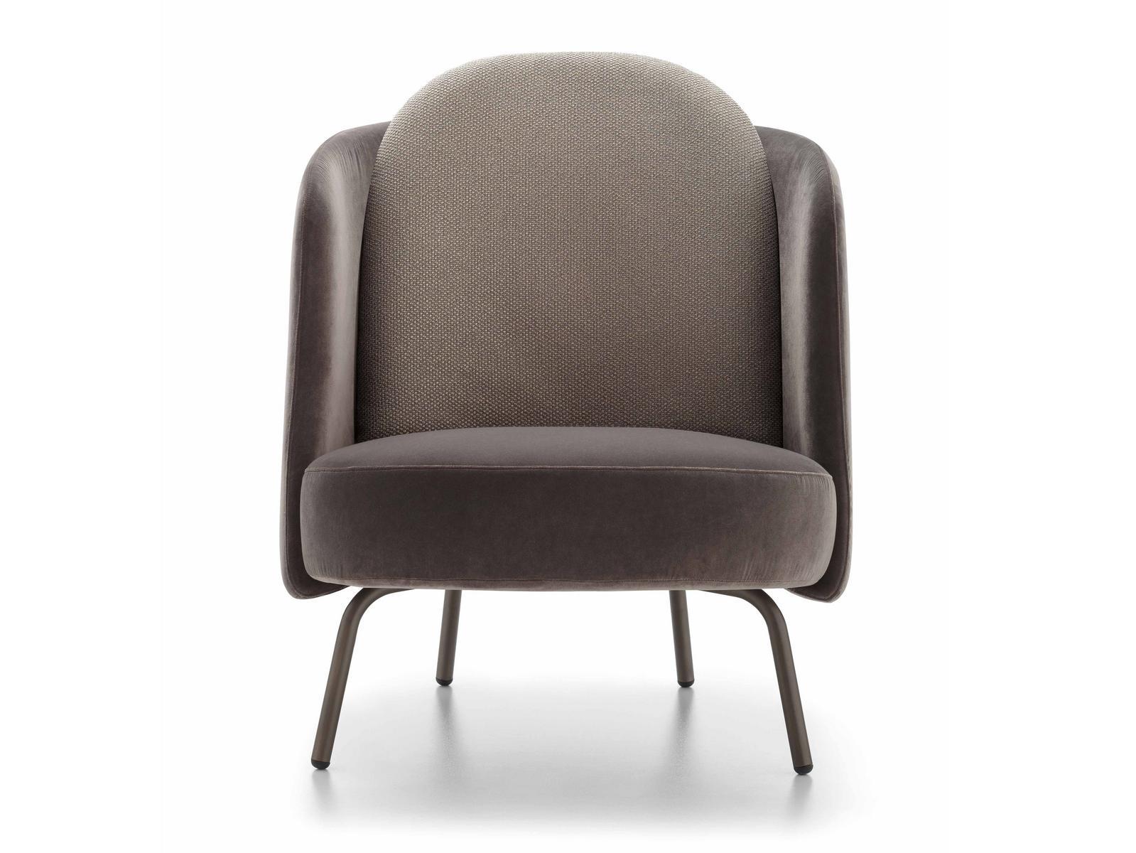 LUCIA Upholstered fabric armchair