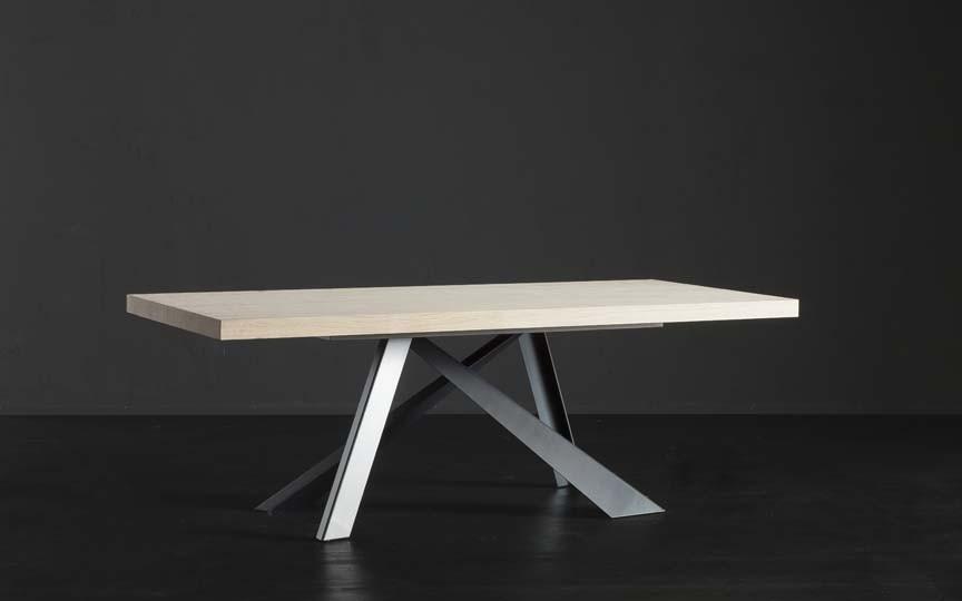 NIZZA + METAL Rectangular wooden dining table
